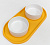 Двойная миска с керамическими чашками желтая Картинка 0