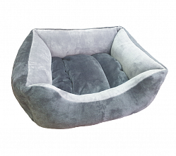 Лежак для кошек и собак прямоугольный "Велюровый" с подушкой на сайте СОПУТКА37