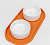 Двойная миска с керамическими чашками оранжевая Картинка 0